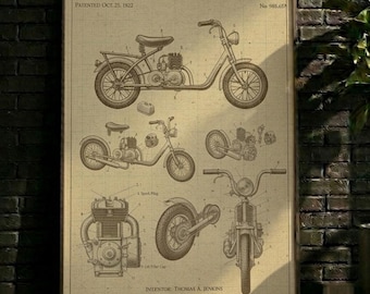 Póster / Lámina de patente de scooter vintage / Descarga digital de planos artísticos / Decoración retro para garaje