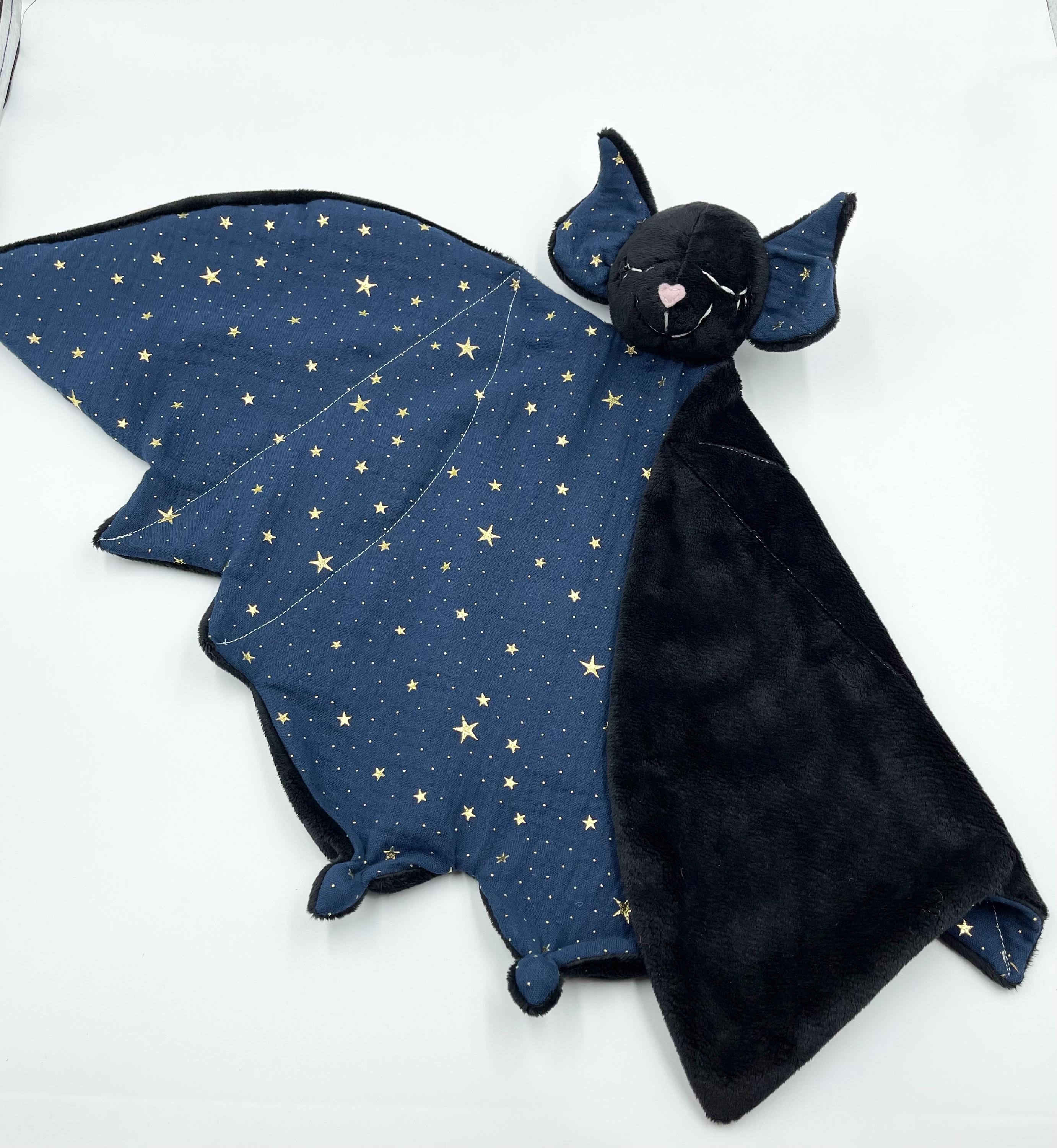 Huuraa Baby Lätzchen Aus Bio-Baumwolle – Fledermaus-Motiv, OEKO-TEX 100, Mit Klettverschluss