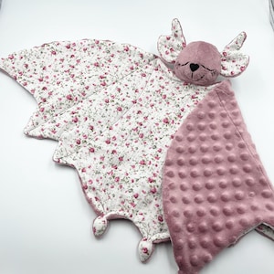 Manta de seguridad de murciélago para bebé, edredón de murciélago, manta de animal, peluche para bebé, manta de murciélago para bebé, manta de peluche, muselina de murciélago, juguete de bebé personalizado