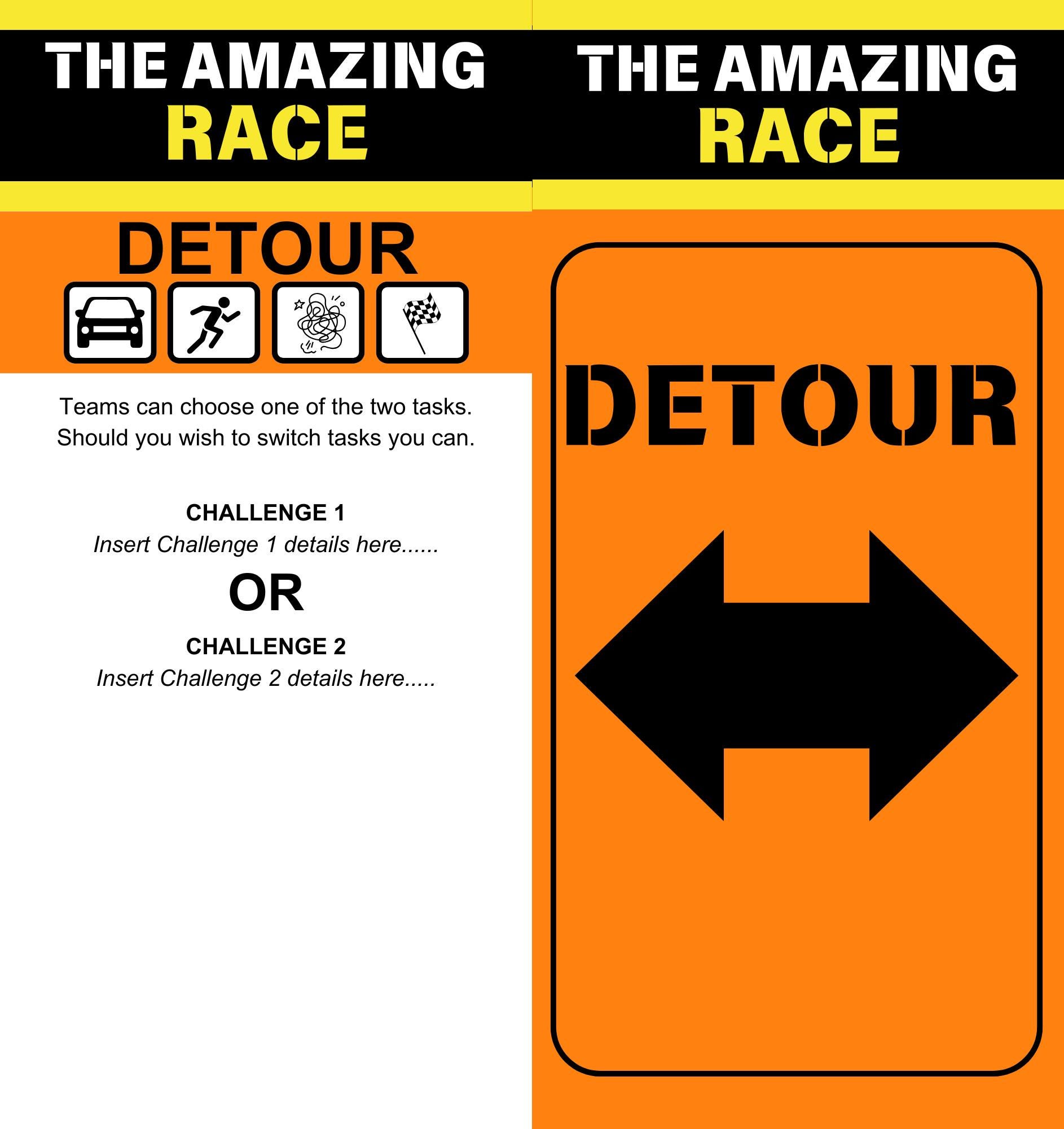 Amazing Race Clues. Printable Template. - Etsy