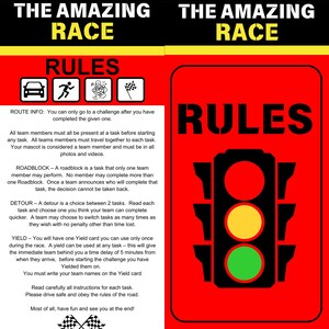 Amazing Race Clues. Printable Template. - Etsy