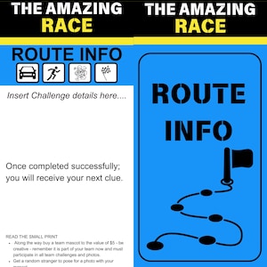 Amazing Race Clues. Printable Template. - Etsy