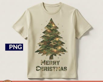 Árbol de Navidad de camuflaje PNG, diseño festivo militar (descarga digital)