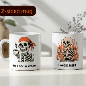 Funny introvert mug, sarcastic mugs for introverts, funny skeleton mugs, sarcastic mugs for anti-social, funny coffee mugs for introverts
