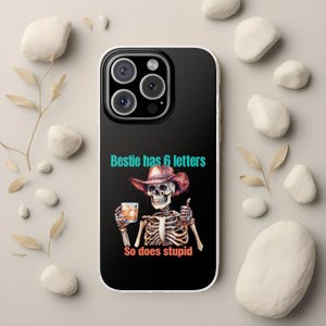 Sarcastic funny phone case with skeleton meme, friendship meme cute phone cover, ironic quote cell phone case as a gag gift for friend