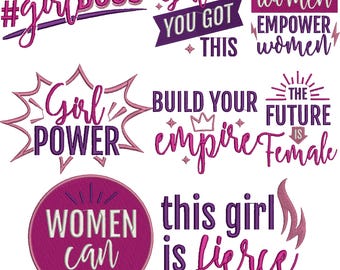 Girl Empowerment Embroidery Design, Baby Girl Embroidery, Women Embroidery Design, Girls Embroidery, Best Friends, Machine embroidery design