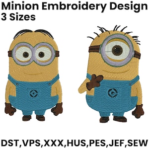 Minions Embroidery Design, Minion Embroidery, Minion Triple Embroidery, Character Embroidery, despicable me embroidery, Machine Embroidery