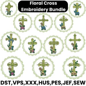 Cross Embroidery Design, Floral Cross Embroidery, Fancy Cross embroidery,Christian cross, Easter Cross embroidery, Machine embroidery Design