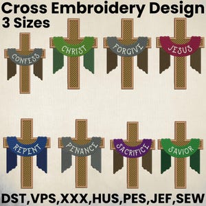 Cross Embroidery Design, Christian cross, Easter Cross embroidery, Cross fill stitch, Cross design, Machine embroidery Design