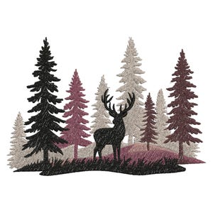Deer Embroidery Design, Stunning Deer Embroidery Design, Hunting Embroidery, Forest Embroidery, Machine Embroidery Design