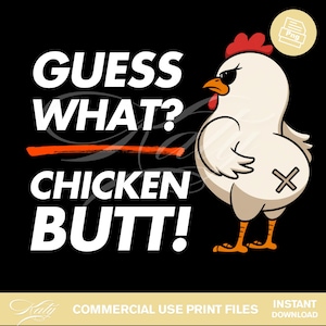 Chicken Butt Joke PNG | Funny Chicken PNG Design | Digital Download Chicken Trendy Niches | Funny Printable Design