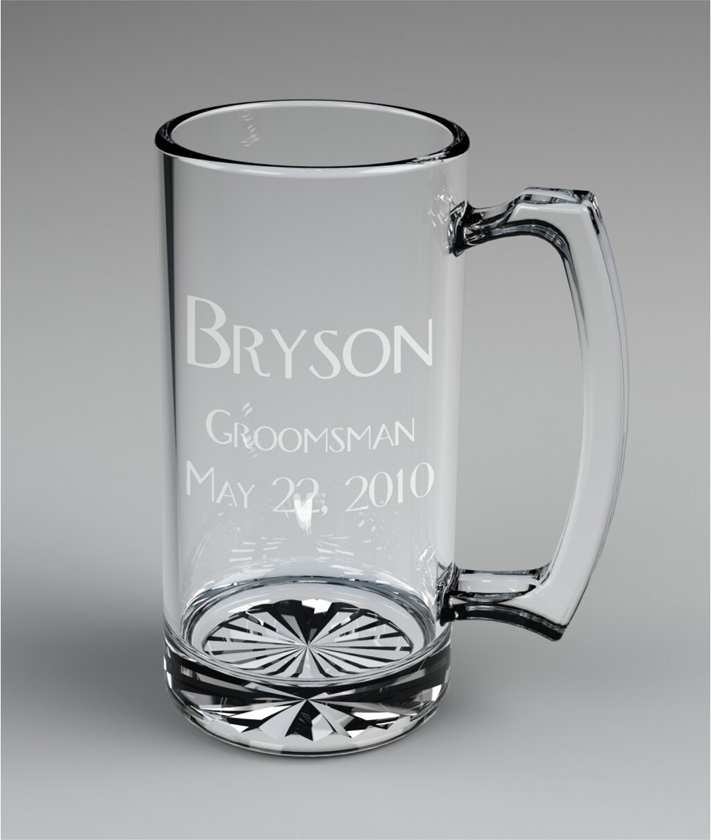 5 Personalized Groomsman Beer Mugs Custom Engraved Wedding Etsy