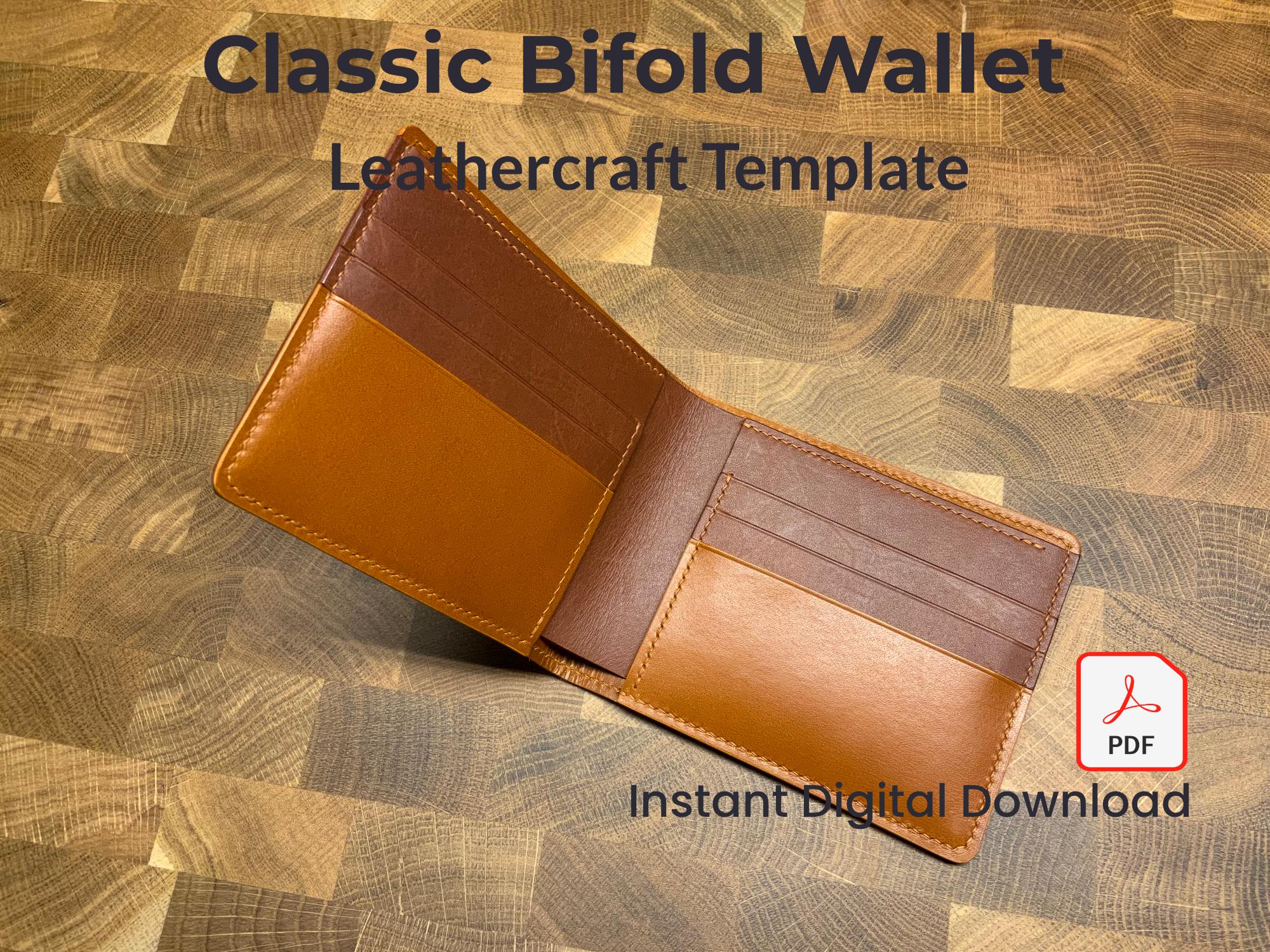 Classic Bifold Wallet Pattern – Leathercraft PDF Template | Digital ...