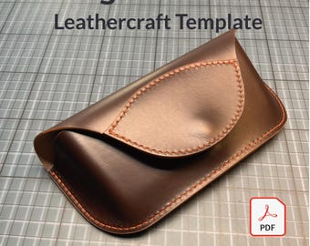 PDF Leather Sunglasses Case Pattern – DIY Template & Tutorial | Hand-Stitched Leathercraft Project