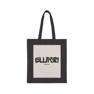 Ellipsis Black Cotton Canvas Tote Bag: Stylish Eco-Friendly Everyday Bag