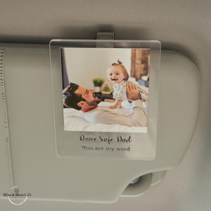Cadeaus voor vader Gepersonaliseerde foto Autoklep Clip Aangepast Vaderdagcadeau voor hem Uniek cadeau voor vader van zoon of dochter Sentimental Keepsake
