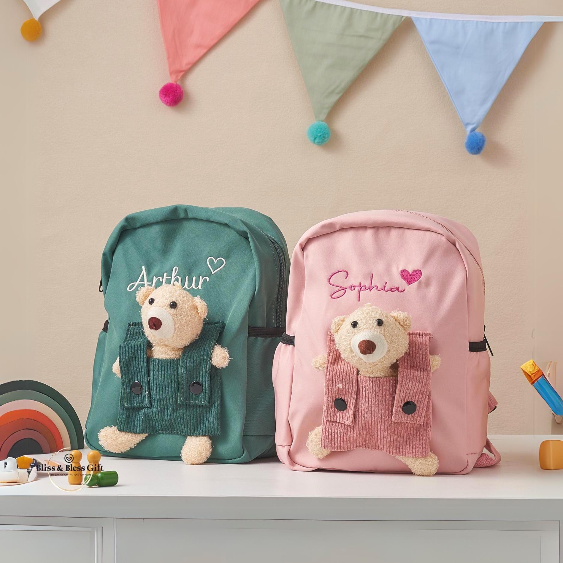 Custom Kids Backpack With Name Personalized Preschool Toddler School Bag Birthday Gifts for Children Back to School Gifts for Girls Boys