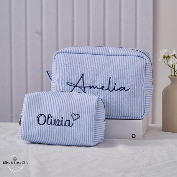 Custom Monogrammed Toiletry Bag Makeup bag Bridesmaid gifts Personalized Travel Makeup Bag Large Capacity Storage Bag Bridesmaid Makeup Bag