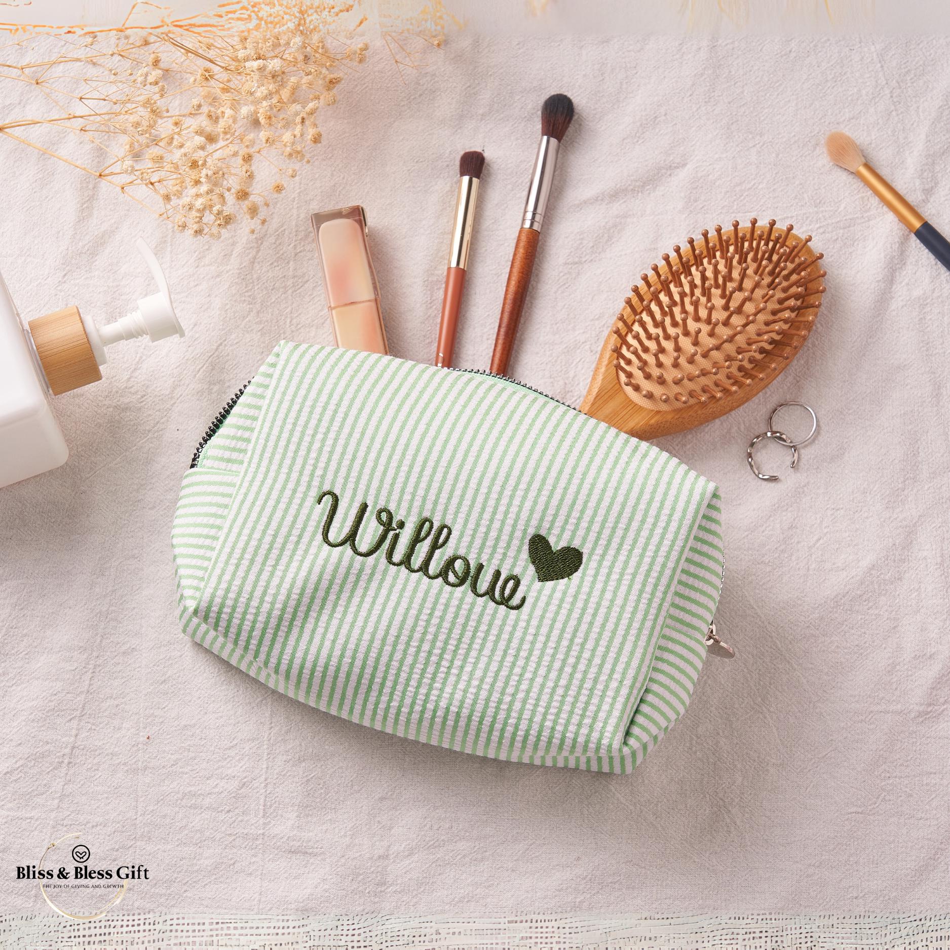 Personalisiert Kosmetiktasche Mit Monogramm – Wasserdichte Reisetasche, Ca. 17,8x24,1 Cm, Mit Blumendruck (ideal Als Geschenk)