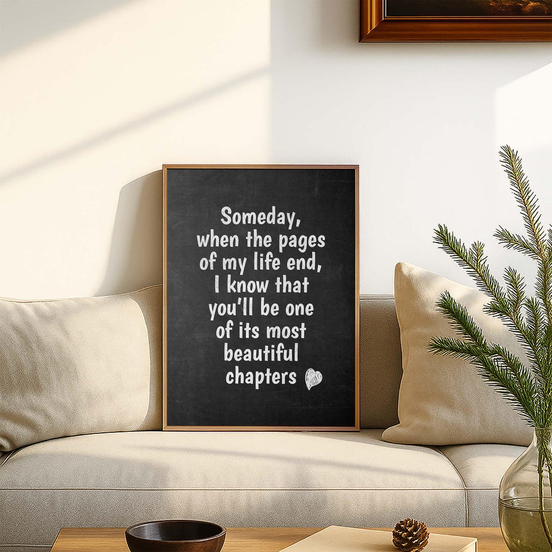 Sentimental Posters Romantic Chalkboard Quote Poster, Rustic Love Printable Wall Art ...