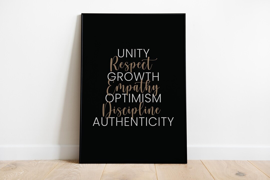 Values Typography Design Core Values Typography Art Print: Home & Office Decor (digital Download ...