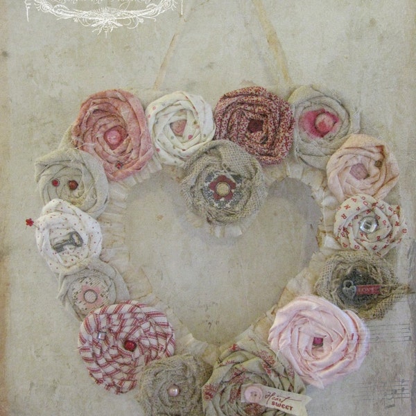 Fabric Rosette Heart