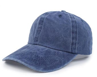 Washed baseball cap, soft top hat, solid color curved brimmed cap, old cowboy hat, same style for men and women