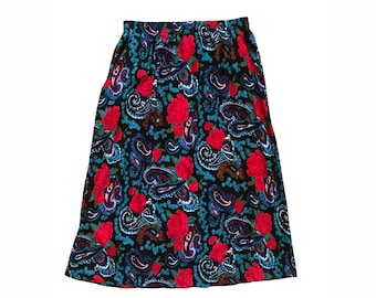 Rose Parade Floral Midi Skirt