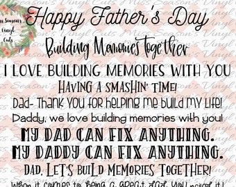 Father's Day bundle, Hammer Designs, Nailed it, Thank you for building my life, if dad can't fix it no one can, Dad, svg,dxf,png,eps