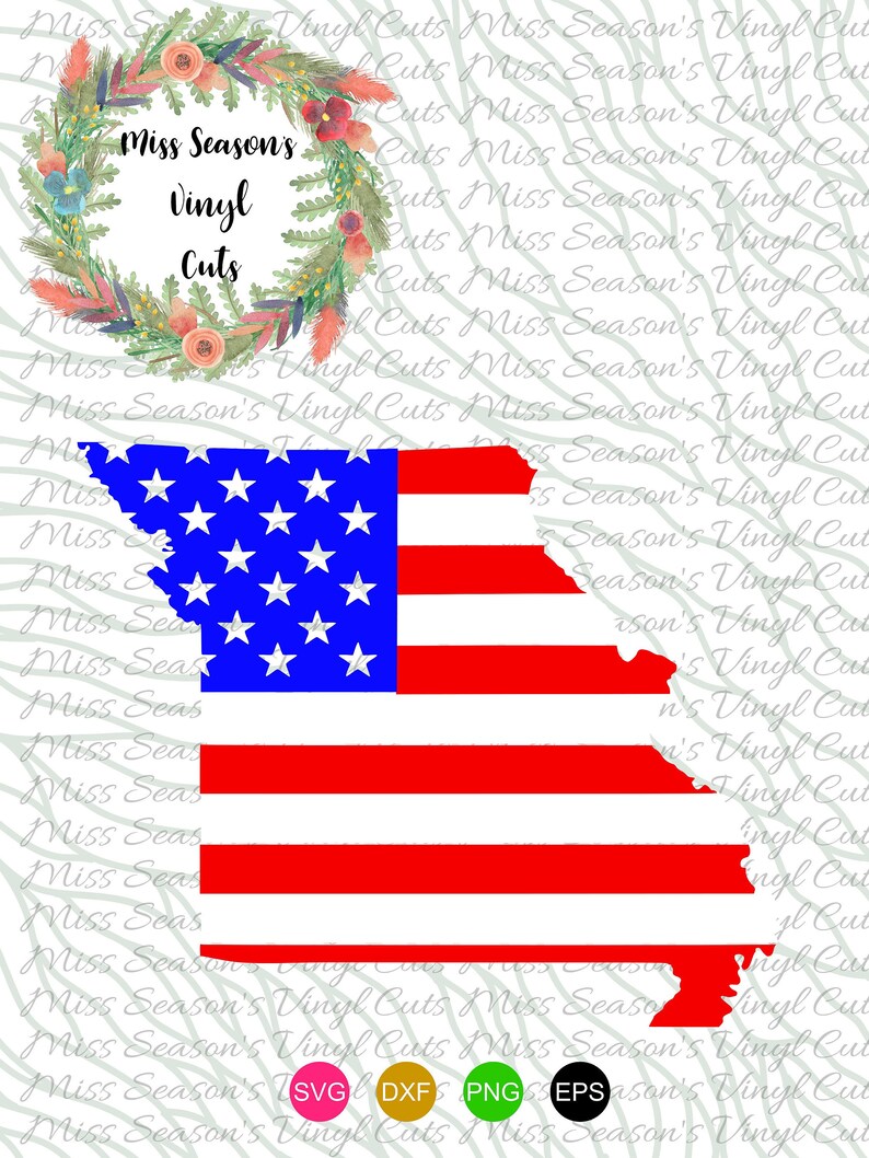 Download Missouri Outline SVG Dxf Eps Png American Flag svg | Etsy