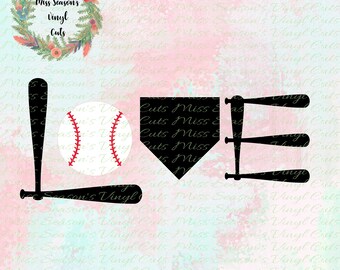 Love Baseball SVG| Baseball svg|  Home Plate SVG | Instant Download | Cut File | SVG Png Dxf | Personal & Commercial Use