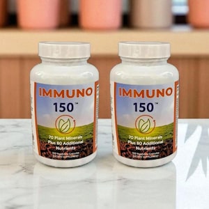 Immuno 150 Supplement – 2 Bottles – 150 Capsules Each (Total 300) – With 70 Plant Minerals & 80 Nutrients for Daily Immune Support