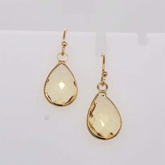 Yellow on sale teardrop earrings