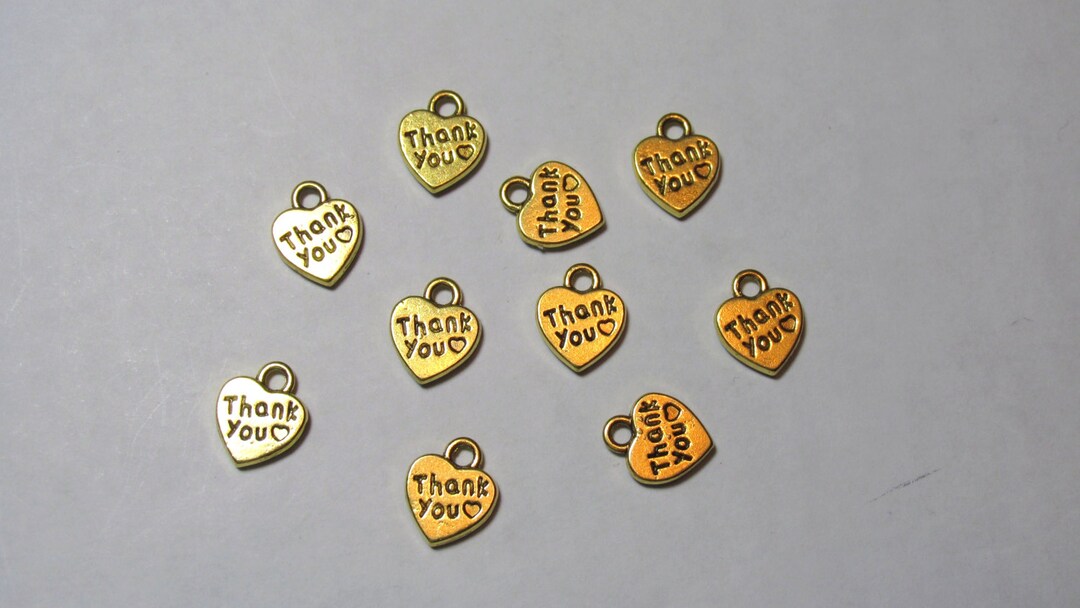 Thank You Heart Charms, Thank You Charm, Favor Charms, Wedding Charm