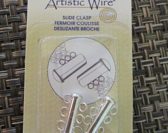 Slide Clasp, Slide Tube Clasp, Artistic Wire Clasp, Tube Clasp, Silver Clasp, 3 Ring Clasp, Multi Strand Clasp, Necklace, Bracelet, Clasps
