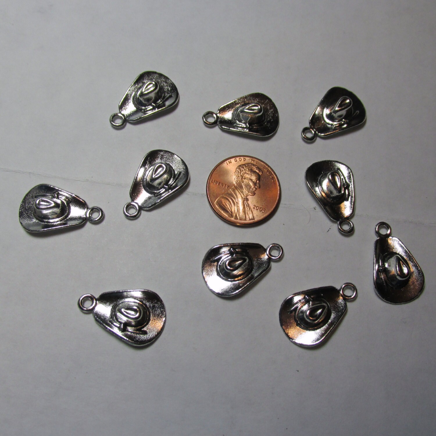 100 Cowboy Hat Charms Silver Cowboy Hat Hat Charms Western Etsy