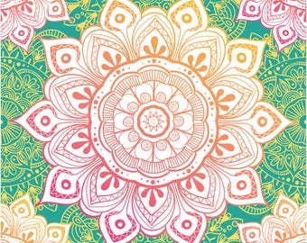 Traditional Indian Mandala Pattern | Colorful Wedding Dance Floor Design | Digital Download Floor Art