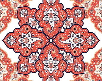 Indian Wedding Dance Floor Pattern: Traditional Floral Design (PDF)