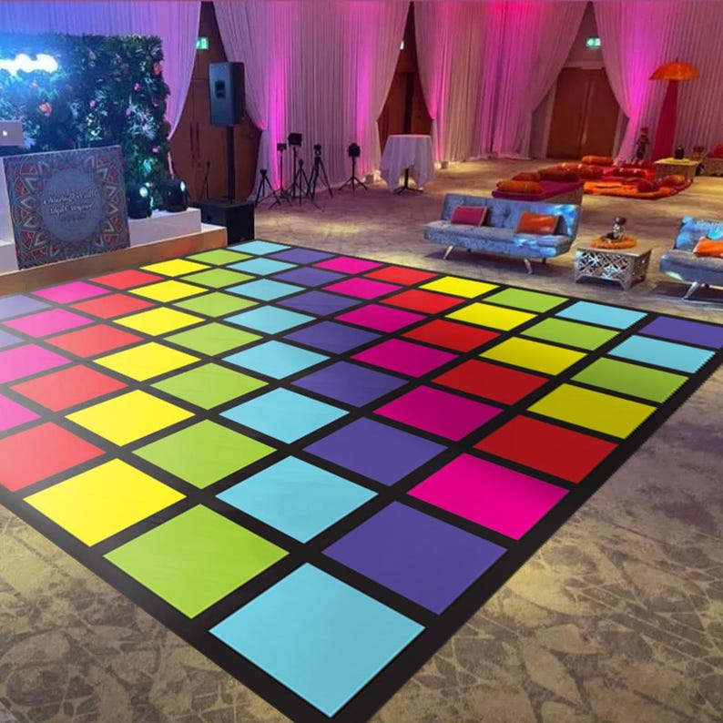 Disco Dance Floor Pattern: Multi Color Printable (digital Download) - Etsy