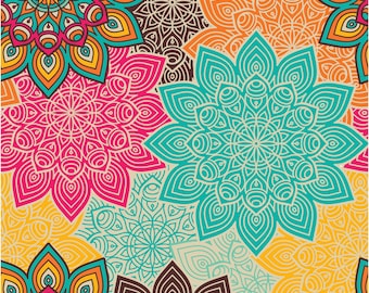 Motif mandala multicolore | Impression numérique de mariage indien, art bohème coloré, décoration d'intérieur et art mural, téléchargement imprimable