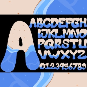 Lettere estive PNG SVG, carattere da spiaggia, alfabeto del mare, lettere delle vacanze, carattere dell'acqua, alfabeto del mare, carattere da viaggio