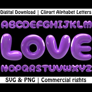Bubble paarse letters en cijfers PNG SVG, lettertype bubbel, opblaasbaar alfabet, Chinky roze letters, canvaslettertype, Cricut-alfabet, Clipart-lettertype