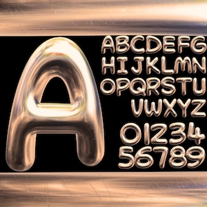 Gouden metalen letters PNG SVG, gouden lettertype, chroom alfabet, metalen letters, 3D-afdrukbaar lettertype, gouden clipart alfabet cricut, canvas, Adobe
