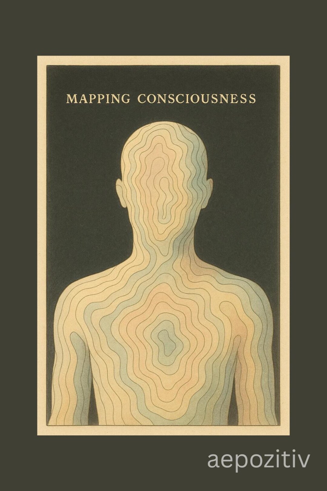 Mapping Consciousness Abstract Print | Mind & Body Art | Surreal Line ...