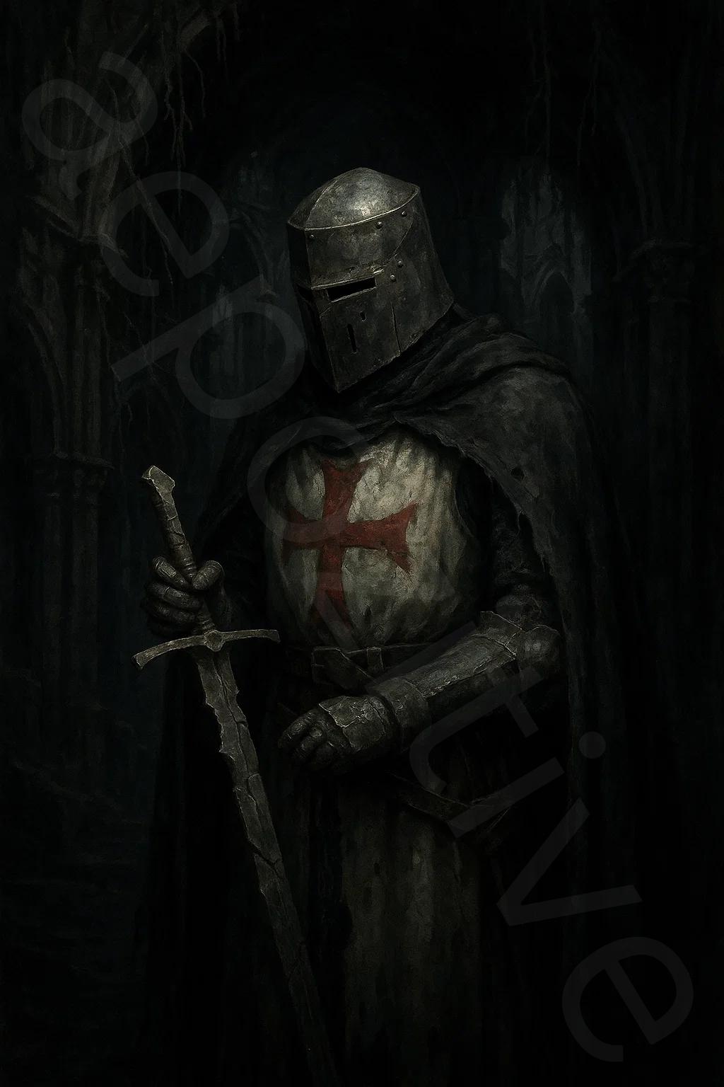 Dark Templar Knight – Medieval Fantasy Digital Art Print | Gothic ...