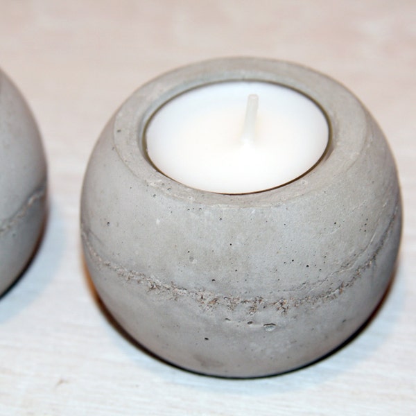 RESERVED FOR SERENGETI Round Concrete Tea Light Candle Holder - Set of 10
