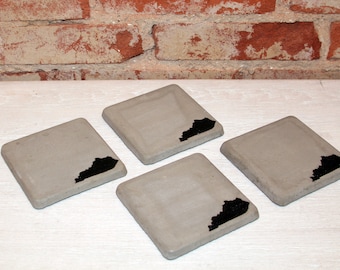 Set of 4 Concrete Coasters (Ohio)