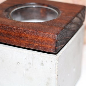 Concrete and Wood Votive Candle Holder image 4