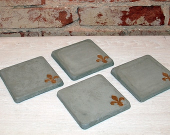 Satz von 4 Beton Untersetzer (Fleur)