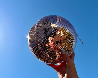 Peach Disco Ball - Handgemachte Mosaik Spiegel Disco Ball | Funky Dekor